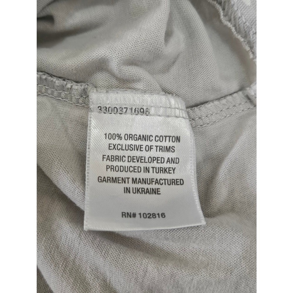 Garnet Hill Women's Pajama Top Size Large Pattern Asian Wrap Organic Cotton Gray - Picture 6 of 7